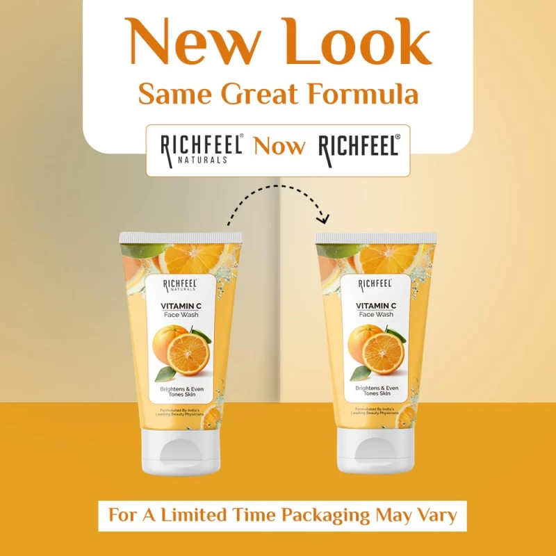 Richfeel Vitamin C Face Wash | 100gm | Antioxidant-Rich Cleanser for Radiant, Firm &amp; Youthful Skin | Boosts Collagen &amp; Fights Toxins | For All Skin Types (Pack of 2) - Thumbnail 3