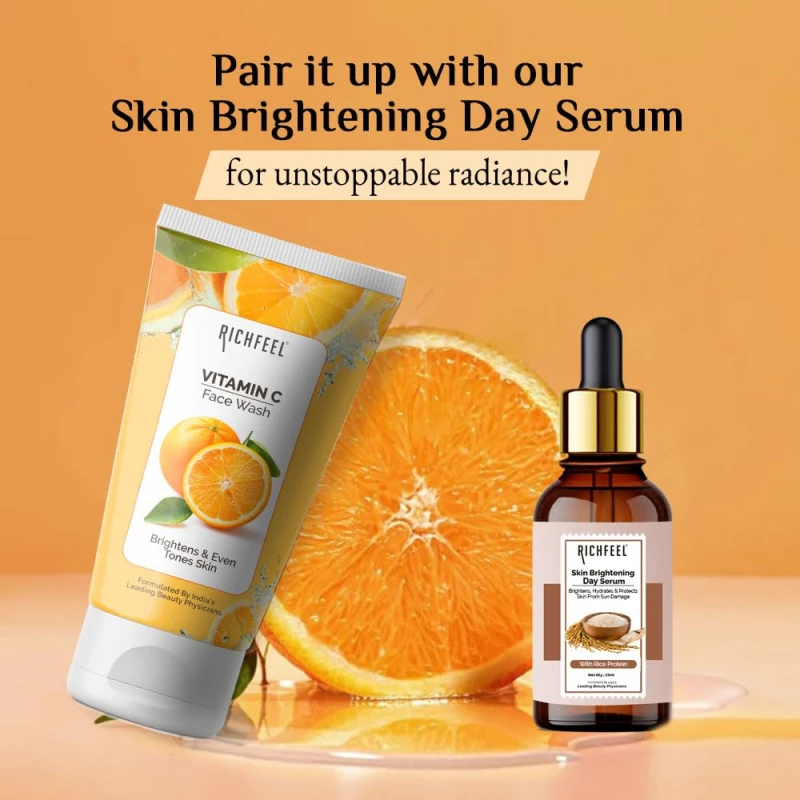 Richfeel Vitamin C Face Wash | 100gm | Antioxidant-Rich Cleanser for Radiant, Firm &amp; Youthful Skin | Boosts Collagen &amp; Fights Toxins | For All Skin Types (Pack of 2) - Thumbnail 9