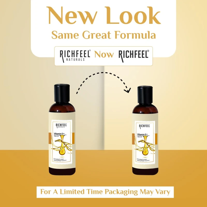 Richfeel Vitamin E Oil | Blend of Almond, Wheatgerm, Walnut &amp; Carrot Oils | Physician Formulated | Antioxidant | Fight Dullness, Damage &amp; Ageing of Skin | Anti-Stretch Marks and Scars | 80 ML thumbnail 3
