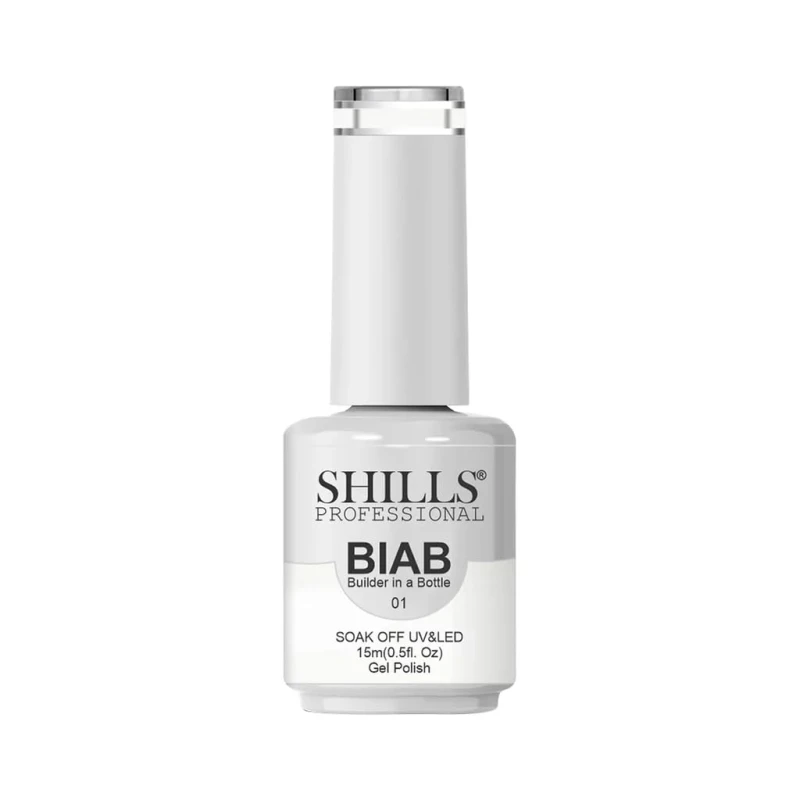 SHILLS PROFESSIONAL BIAB – Builder in a Bottle 15ml | Soak Off UV &amp; LED Gel Polish | Nail Strengthener, Base &amp; Builder Gel in One | Long-Lasting, Chip-Resistant Formula | Available in 6 Shades (01 – Classic Nude) - Thumbnail 2