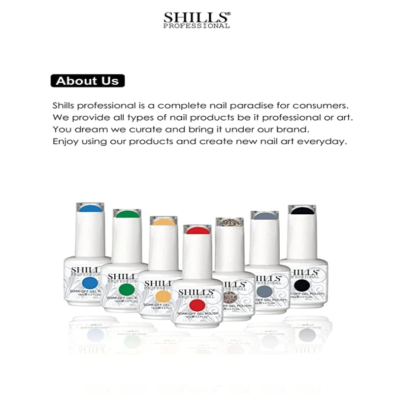 SHILLS PROFESSIONAL UV/LED Soak Off Gel Polish (Gel nail polish) Nail art nail polish Color Shade 123. thumbnail 5